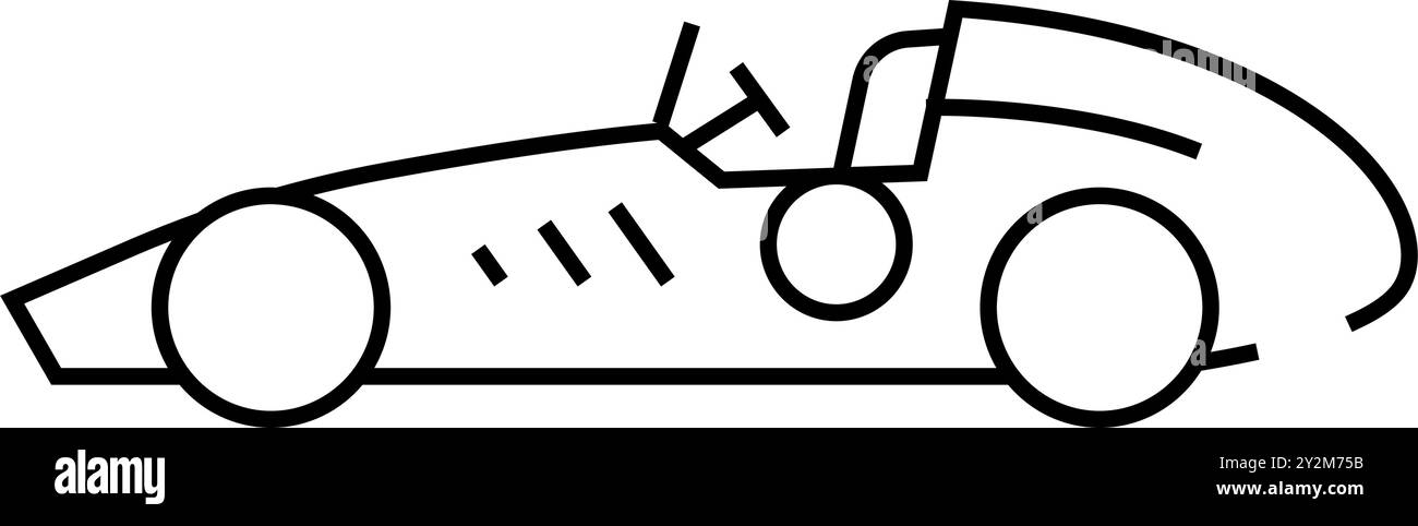 vintage racing car vehicle line icon vector illustration Stock Vector ...
