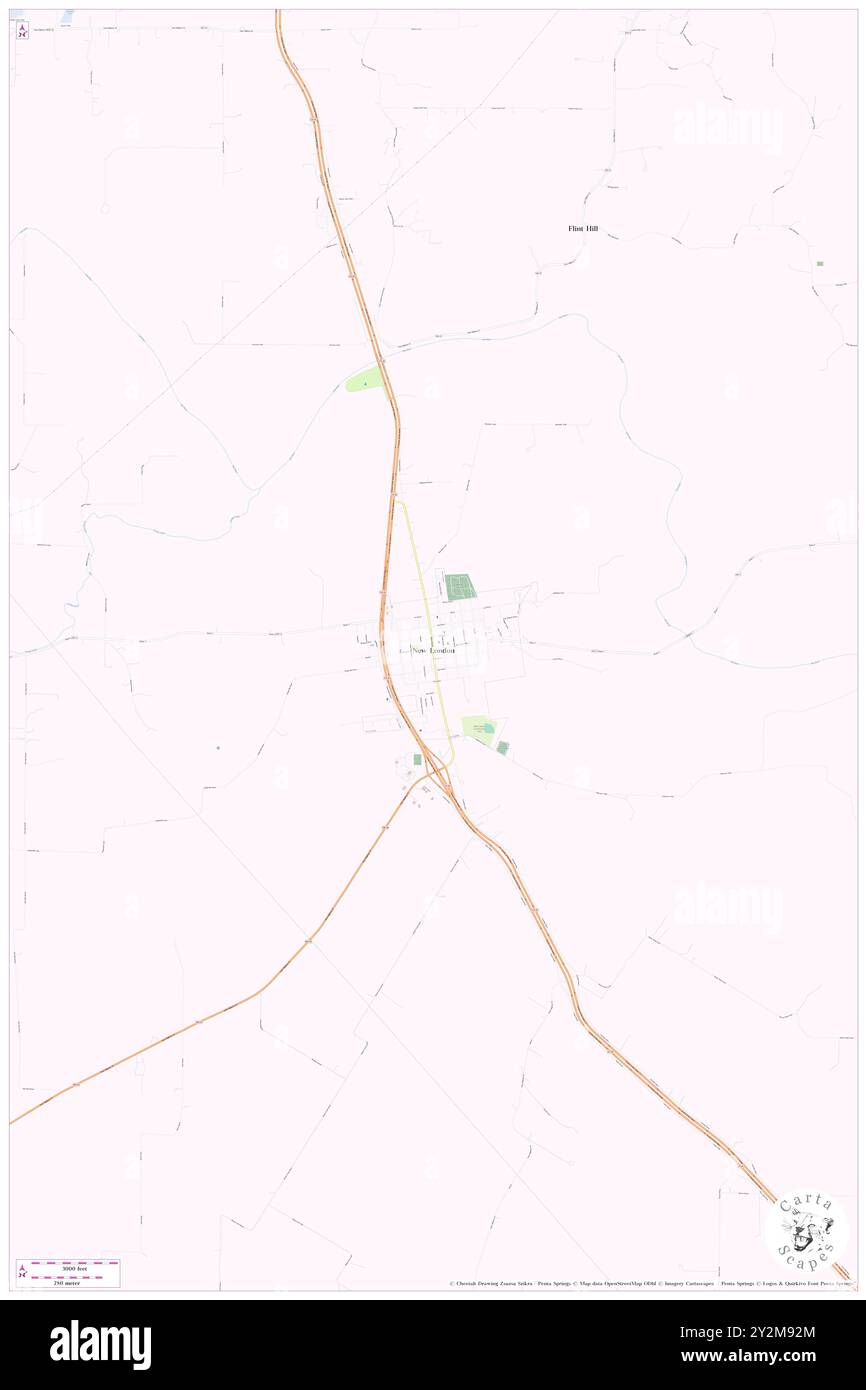 New London, Ralls County, US, United States, Missouri, N 39 35' 7'', S 91 24' 3'', map, Cartascapes Map published in 2024. Explore Cartascapes, a map revealing Earth's diverse landscapes, cultures, and ecosystems. Journey through time and space, discovering the interconnectedness of our planet's past, present, and future. Stock Photo