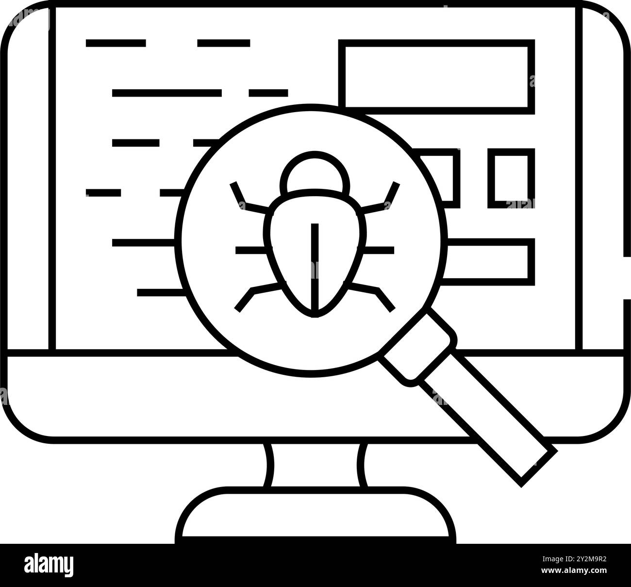 debugging code software line icon vector illustration Stock Vector