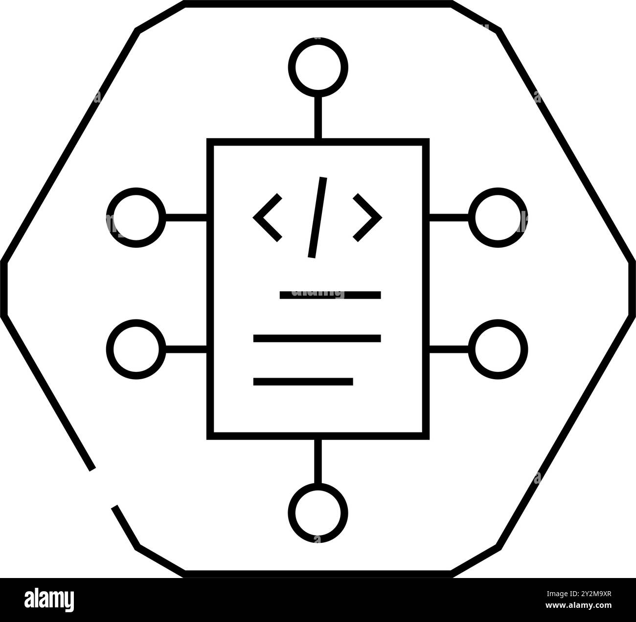 source code management line icon vector illustration Stock Vector