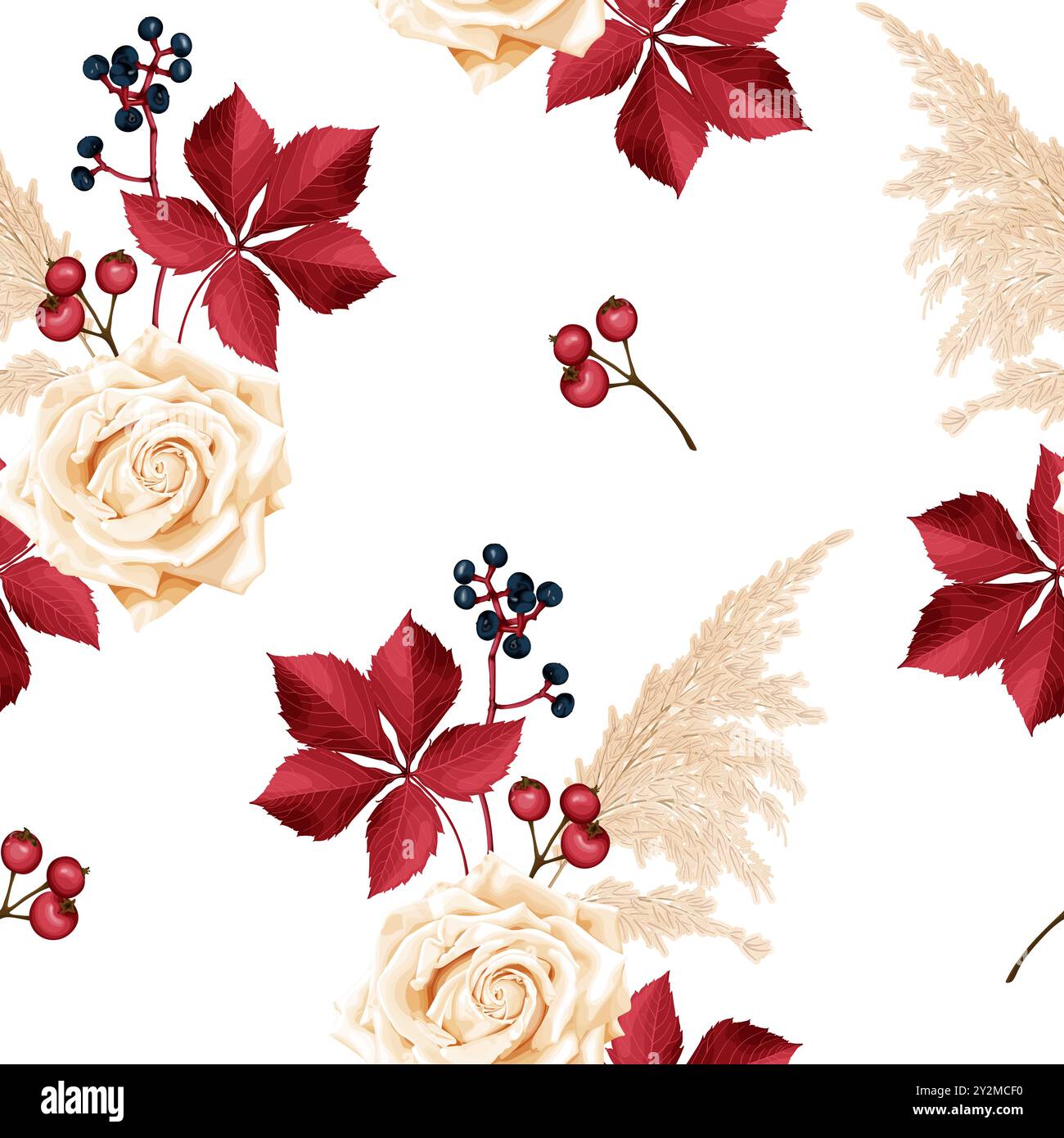 This is a vector illustration featuring a seamless pattern of cream ...