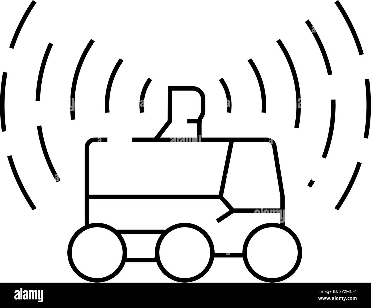 lidar sensors autonomous delivery line icon vector illustration Stock ...