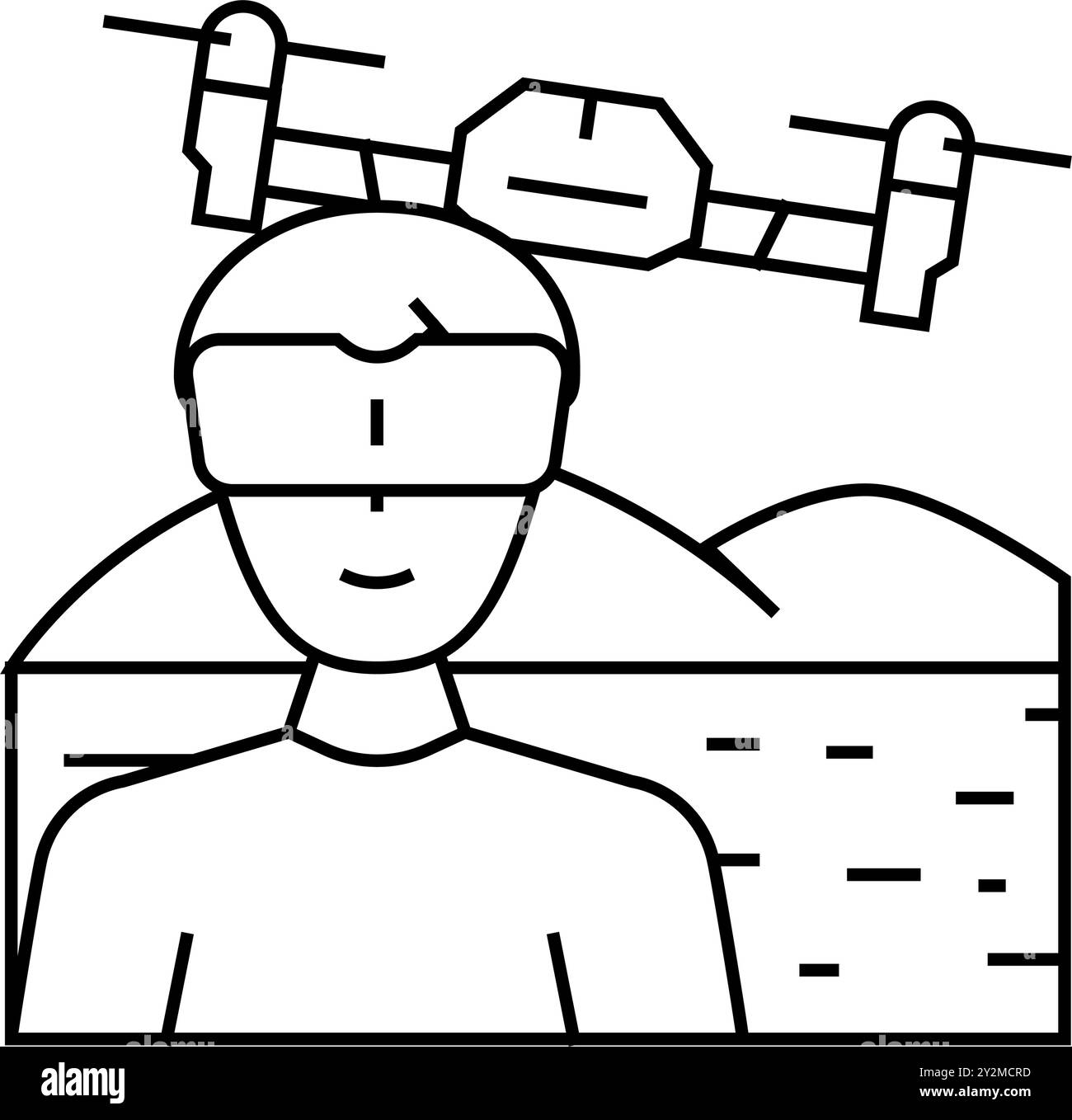 drone pilot drone line icon vector illustration Stock Vector Image ...