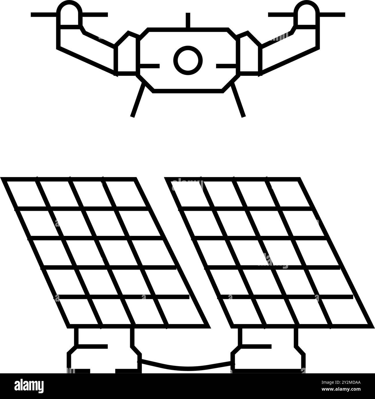 infrastructure survey drone line icon vector illustration Stock Vector ...