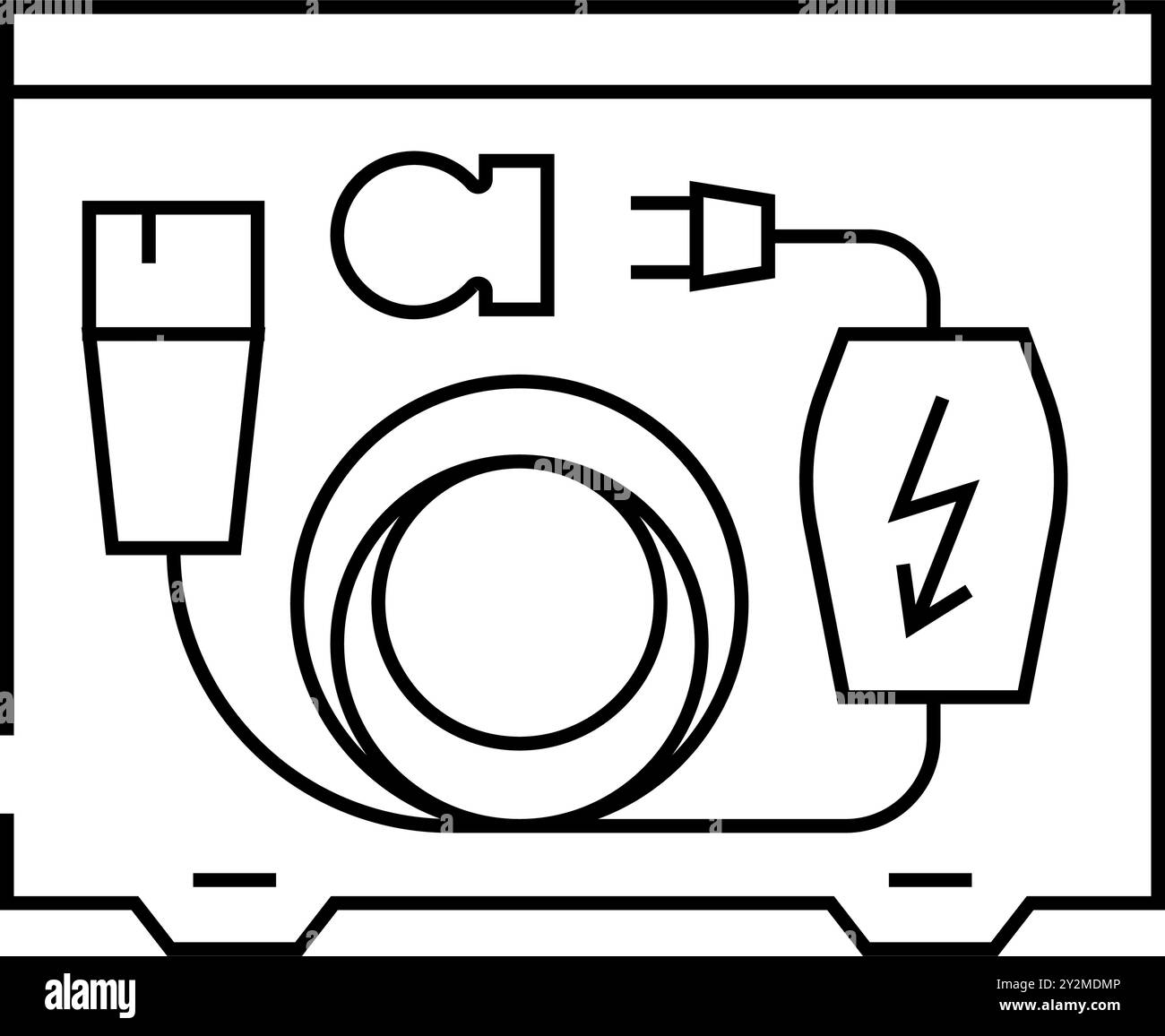 charging cable organizer electric line icon vector illustration Stock ...