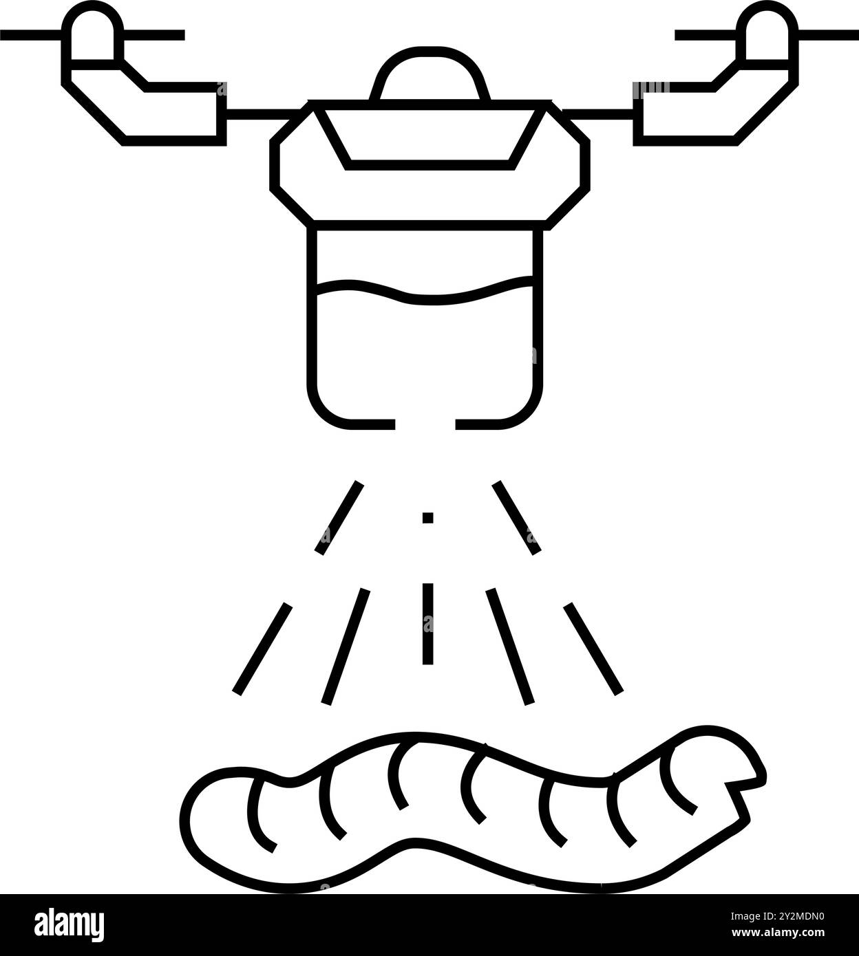 pest control drone line icon vector illustration Stock Vector Image ...