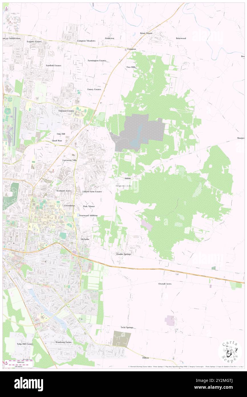 Ridgecrest Acres, Rutherford County, US, United States, Tennessee, N 35 51' 31'', S 86 19' 55'', map, Cartascapes Map published in 2024. Explore Cartascapes, a map revealing Earth's diverse landscapes, cultures, and ecosystems. Journey through time and space, discovering the interconnectedness of our planet's past, present, and future. Stock Photo