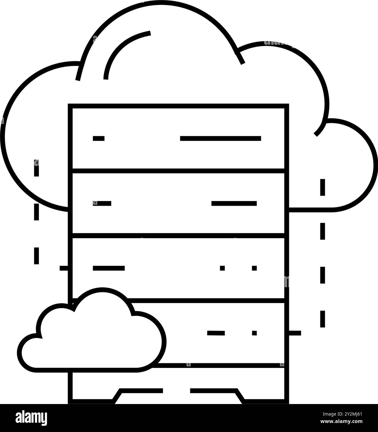 cloud database line icon vector illustration Stock Vector Image & Art ...