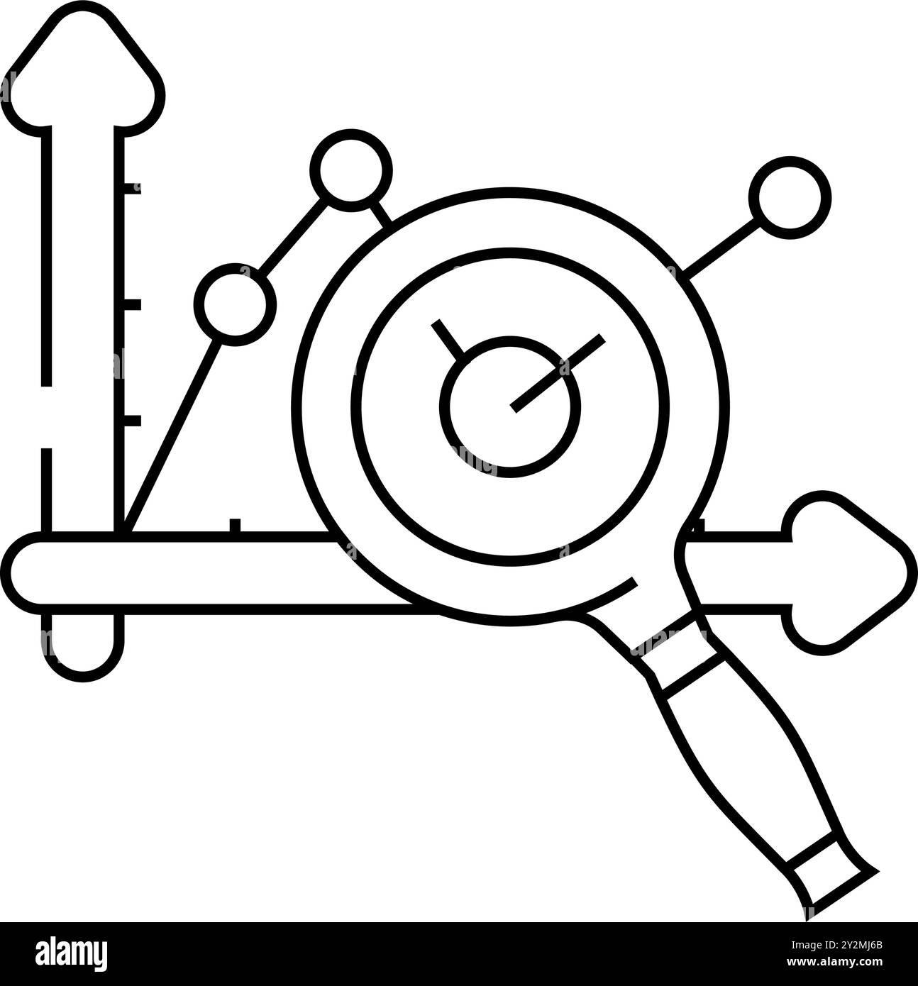 graph search magnifying glass line icon vector illustration Stock ...