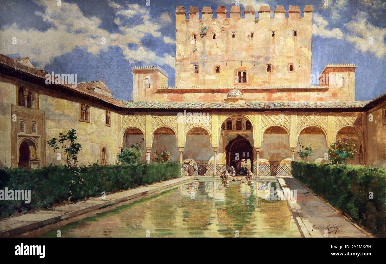 Courtyard of the Myrtles / Patio de los Arrayanes (c. 1888) by Isidoro ...