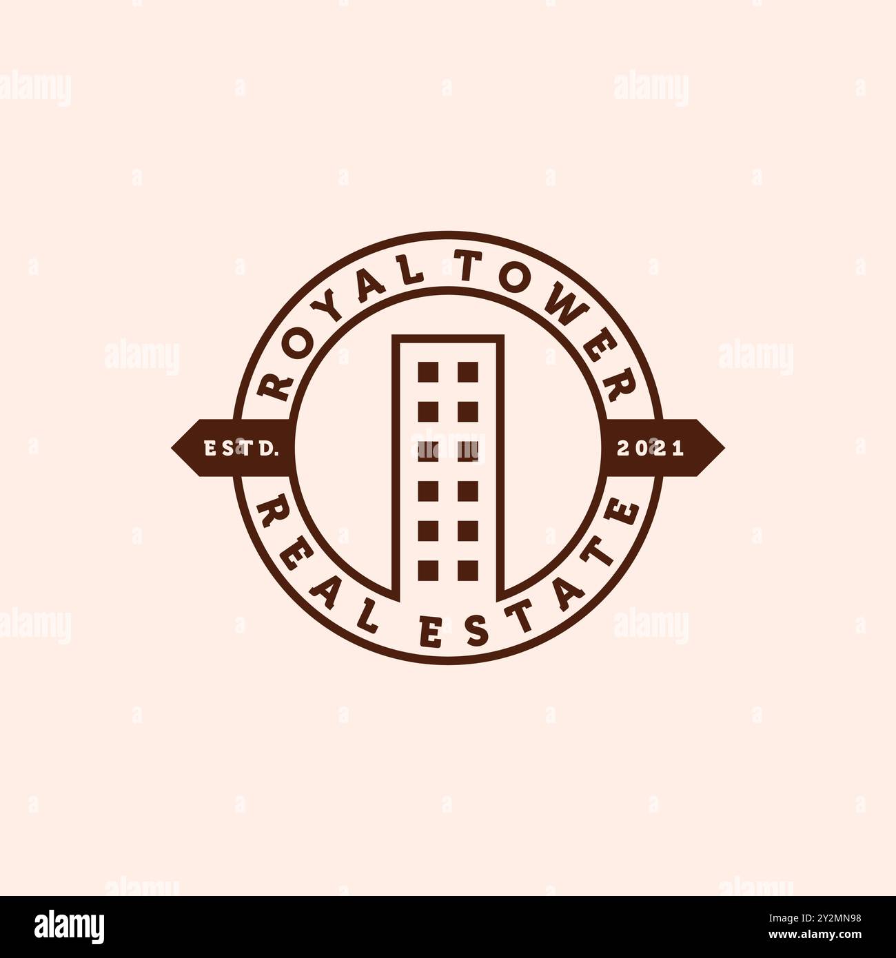 Real Estate Modern Line Art Logo Vector Illustration Design. Simple Modern Minimalist Apartment or Condominium Logo Template Design. Stock Vector