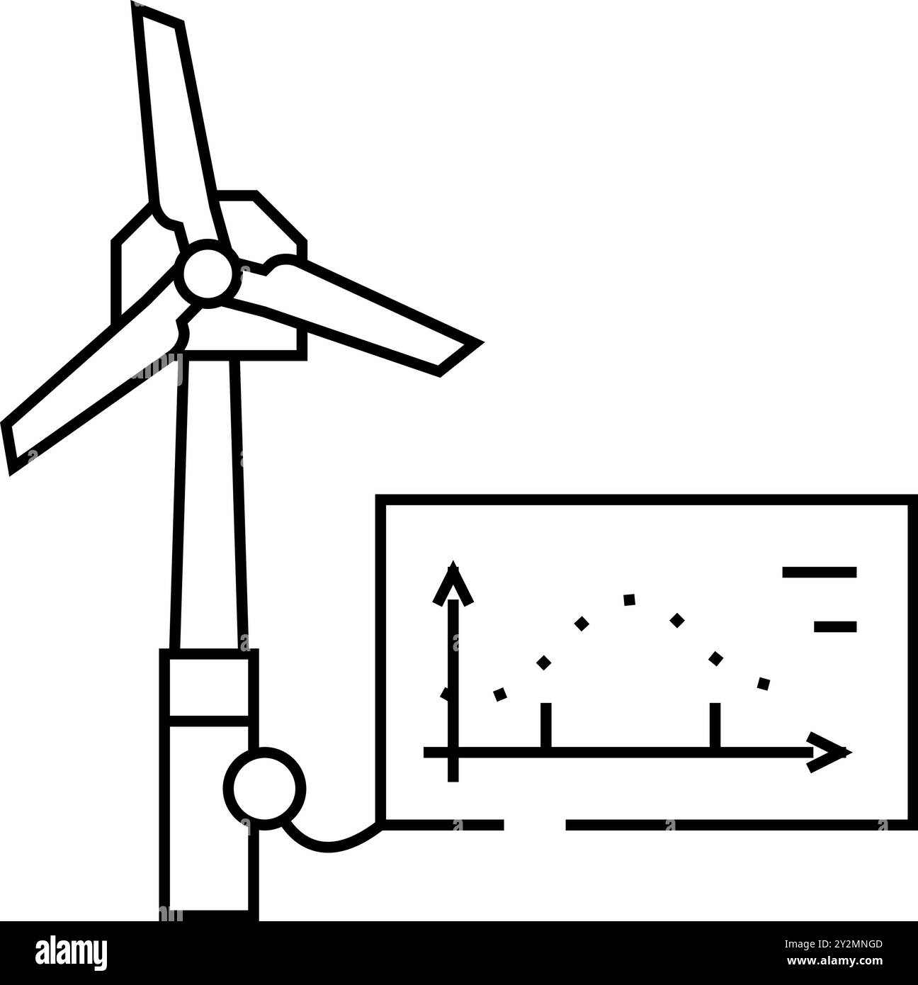 energy efficiency wind turbine line icon vector illustration Stock ...