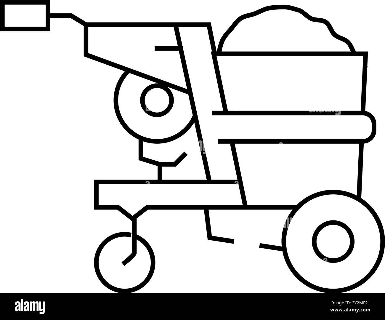 dump truck construction vehicle line icon vector illustration Stock ...