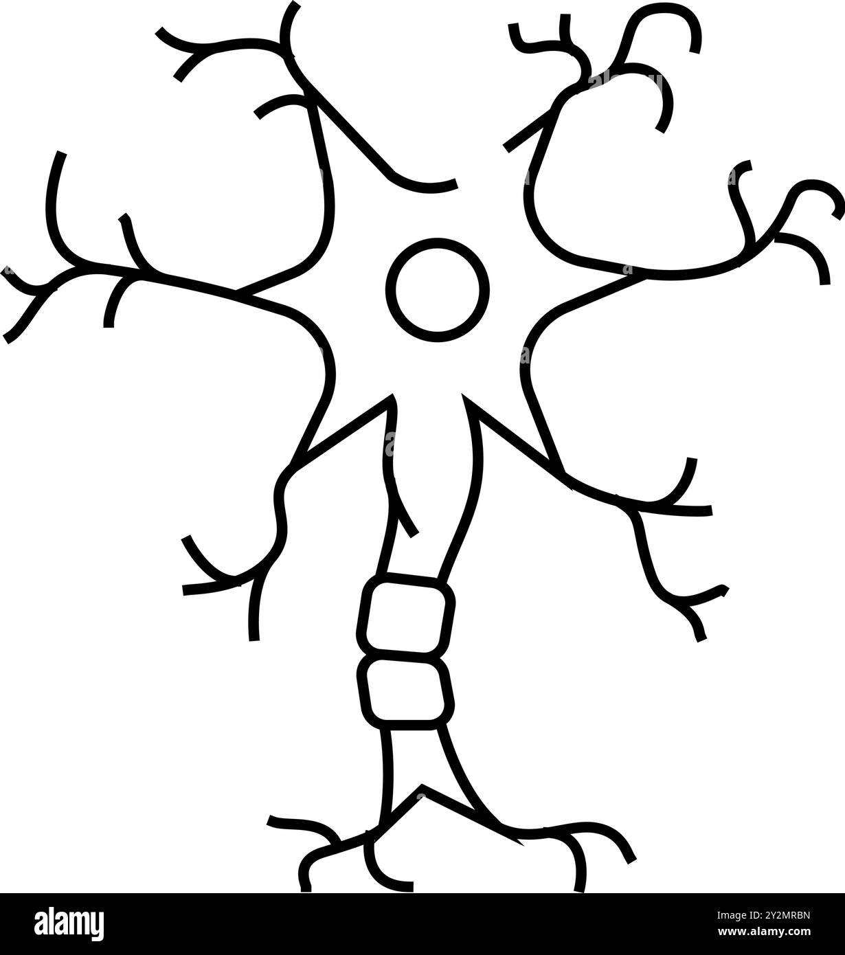 neuron structure neuroscience neurology line icon vector illustration ...