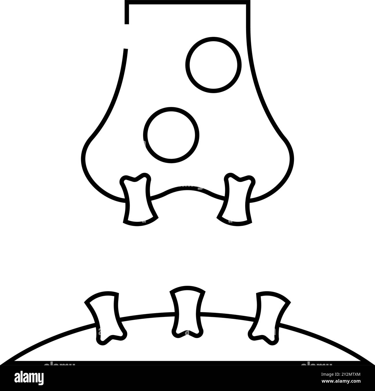 synaptic transmission neuroscience neurology line icon vector ...