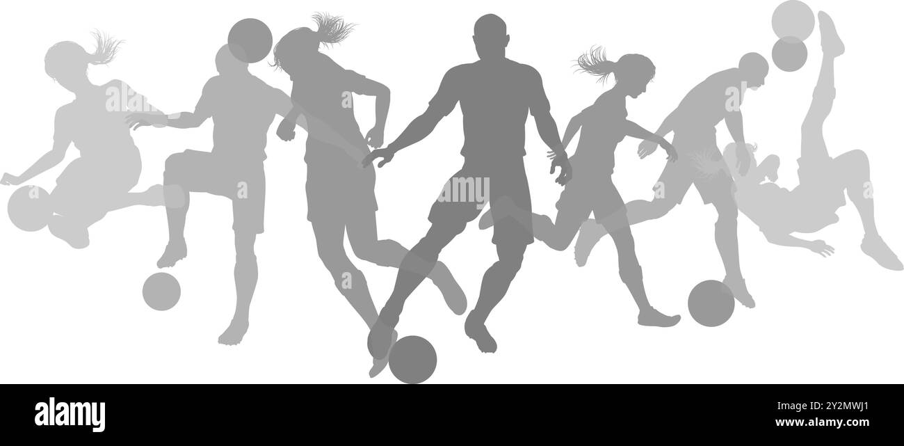 Soccer Football Players Silhouettes Stock Vector Image & Art - Alamy