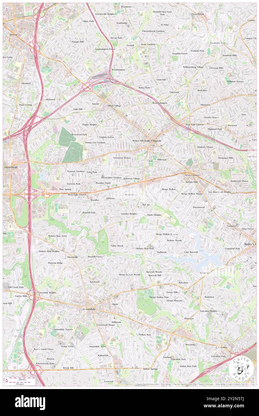 Westlawn, Fairfax County, US, United States, Virginia, N 38 51' 56'', S 77 10' 48'', map, Cartascapes Map published in 2024. Explore Cartascapes, a map revealing Earth's diverse landscapes, cultures, and ecosystems. Journey through time and space, discovering the interconnectedness of our planet's past, present, and future. Stock Photo