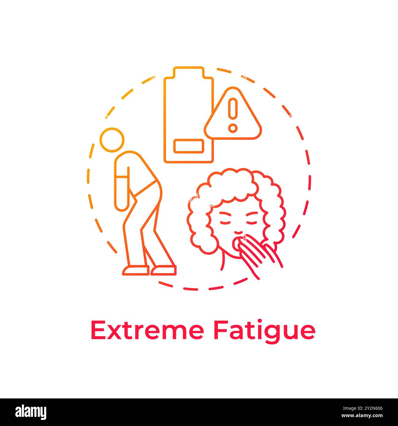 Extreme fatigue red gradient concept icon Stock Vector Image & Art - Alamy
