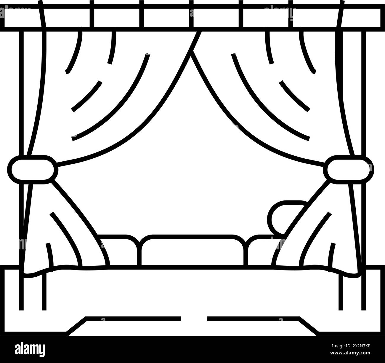 canopy bed outdoor furniture line icon vector illustration Stock Vector ...