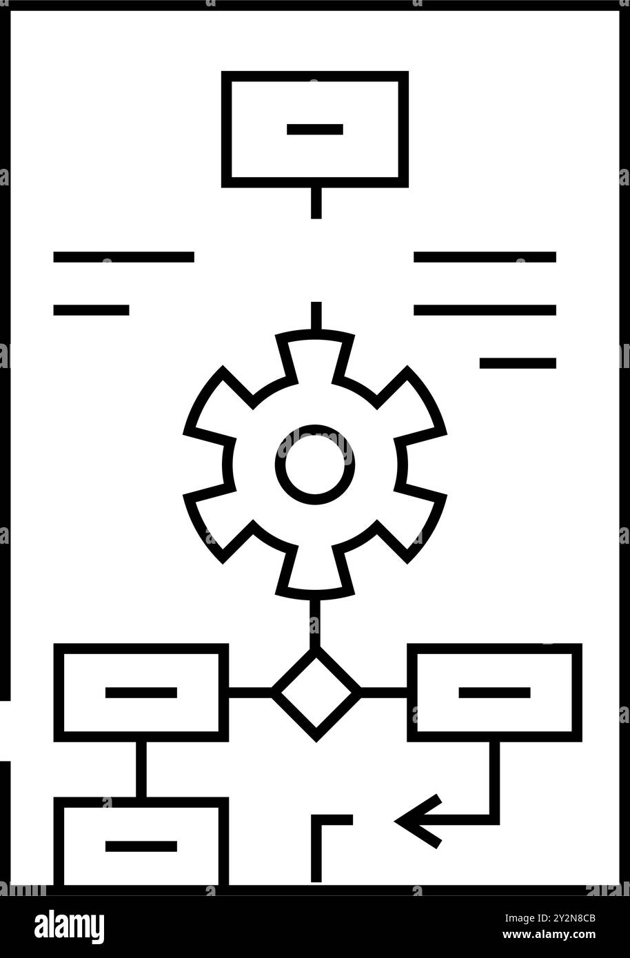 process modeling analyst line icon vector illustration Stock Vector ...