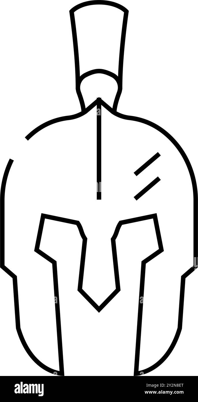 helmet battle spartan roman line icon vector illustration Stock Vector ...