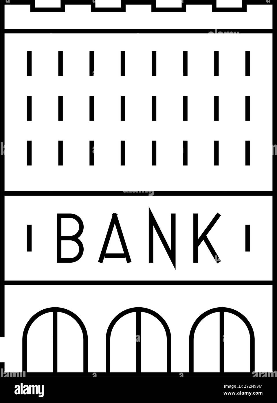 office bank building line icon vector illustration Stock Vector Image ...