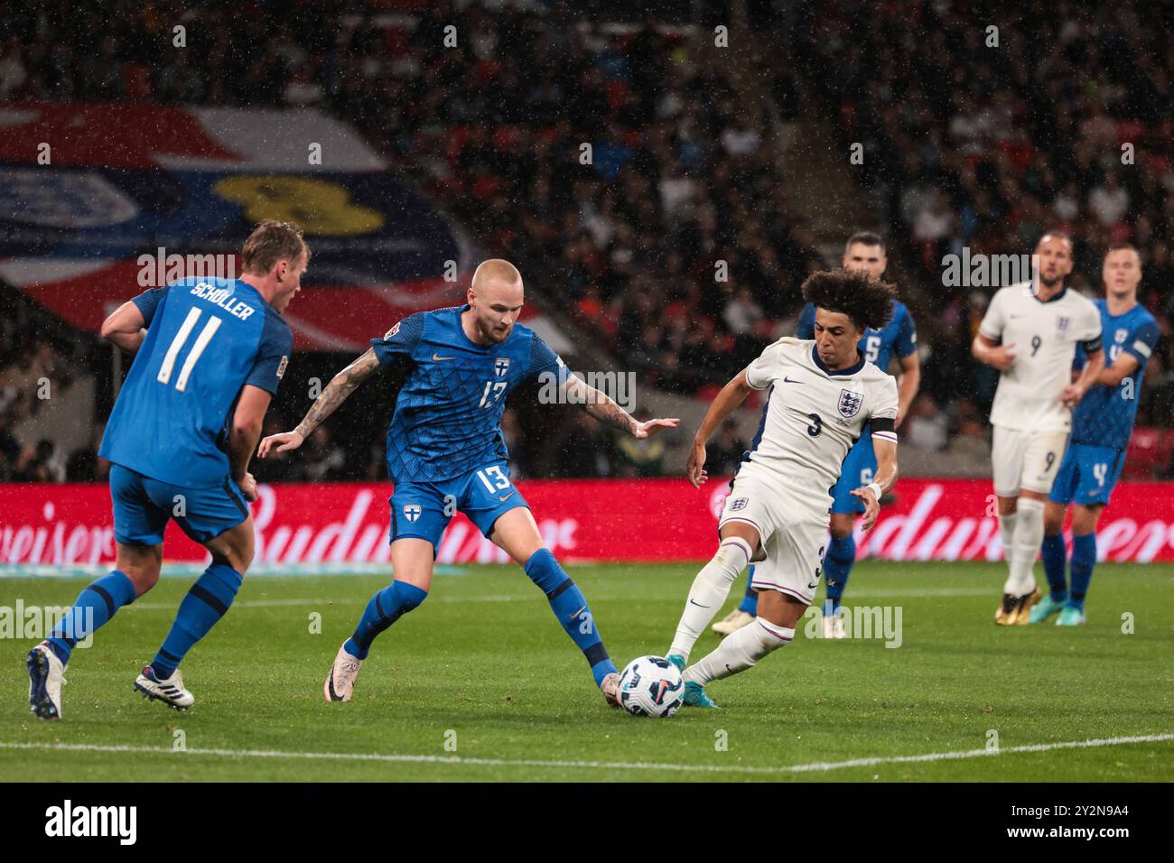 Rico Lewis of England and Adam Stahl of Finland - England v Finland ...