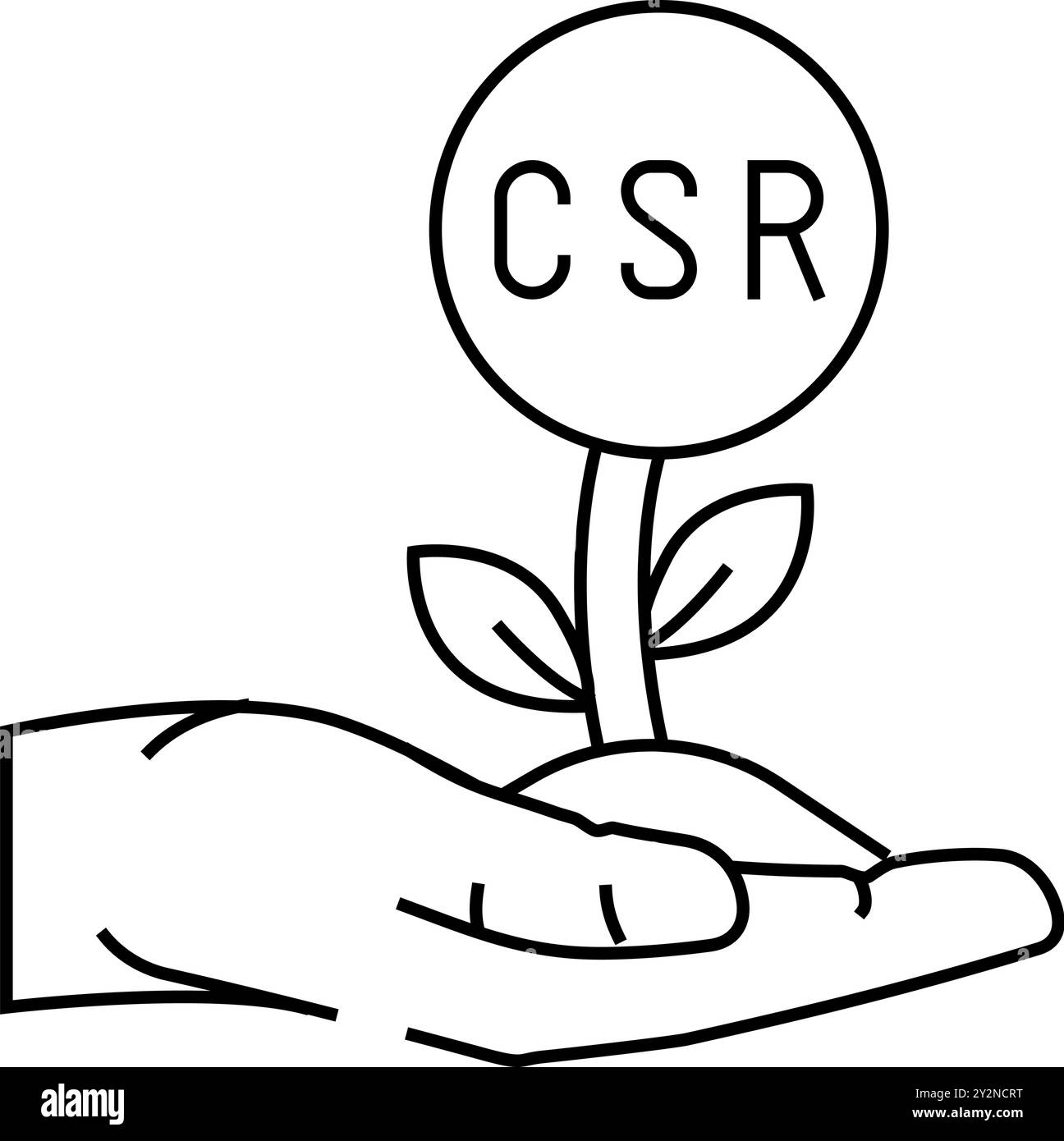 corporate social responsibility business line icon vector illustration ...