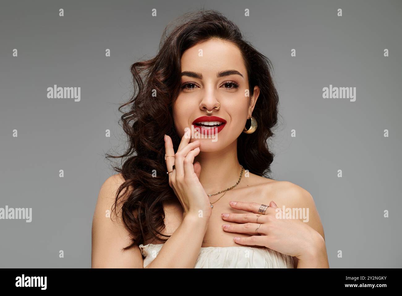 Lively young woman showcases hi-res stock photography and images - Alamy