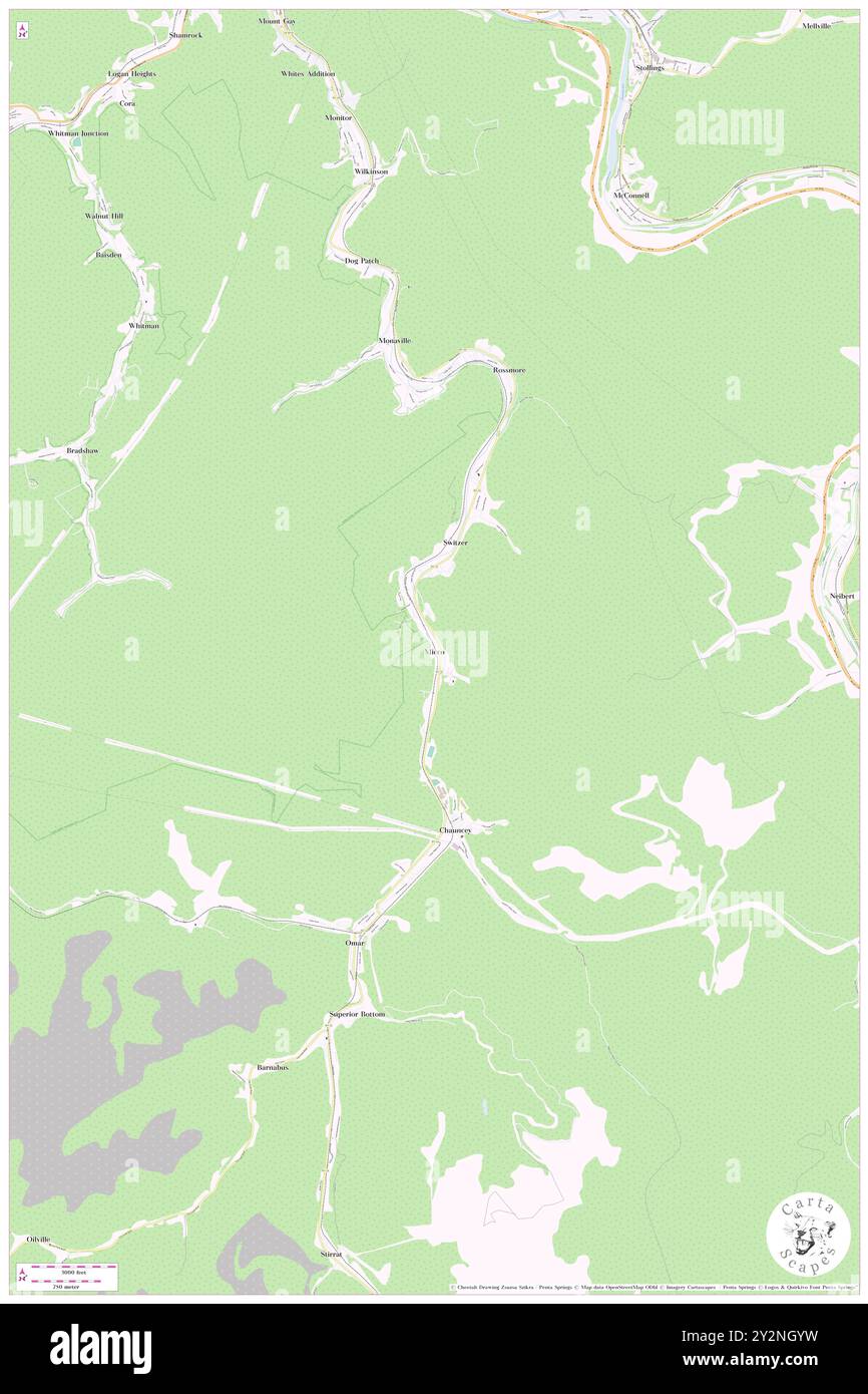 Micco, Logan County, US, United States, West Virginia, N 37 46' 58'', S 81 59' 24'', map, Cartascapes Map published in 2024. Explore Cartascapes, a map revealing Earth's diverse landscapes, cultures, and ecosystems. Journey through time and space, discovering the interconnectedness of our planet's past, present, and future. Stock Photo