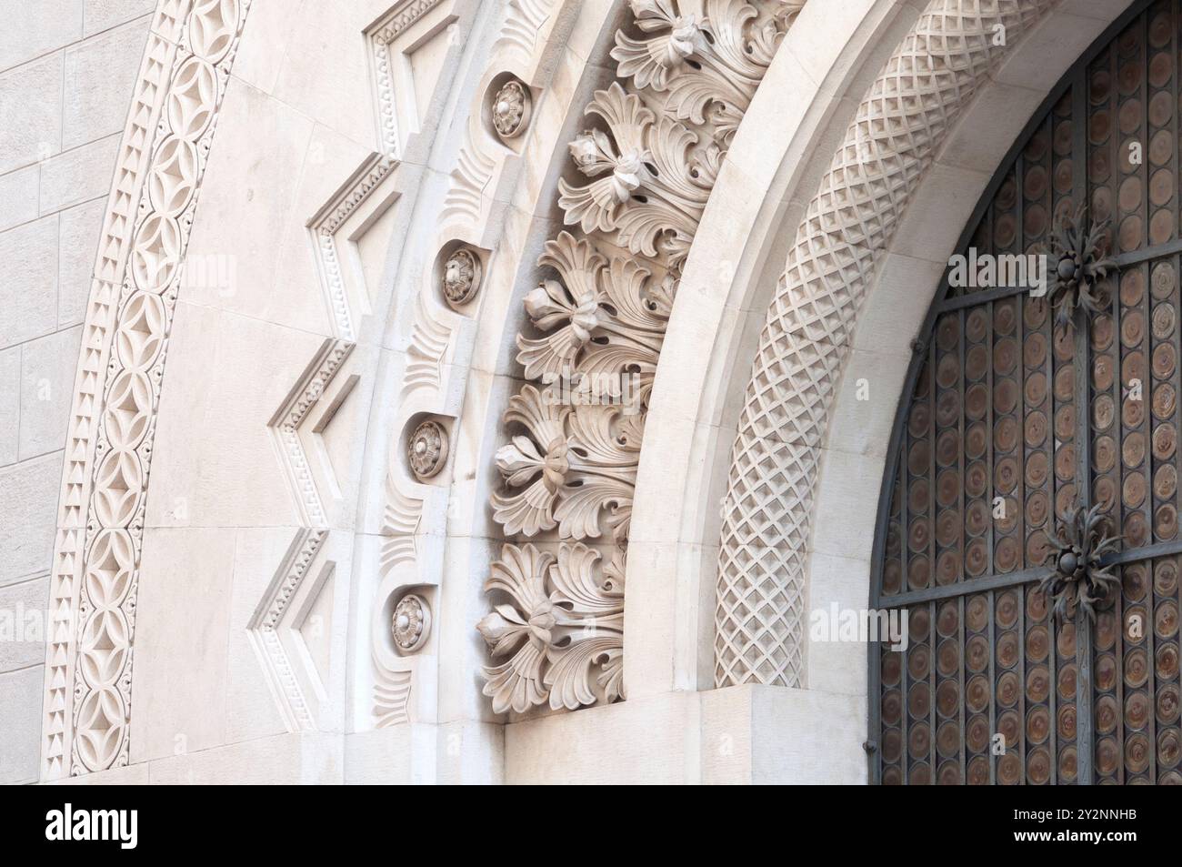 Italy, Friuli Venezia Giulia, Trieste, Synagogue, Detail Facade by Ruggero e Arduino Berlam Architect date 1912 Stock Photo