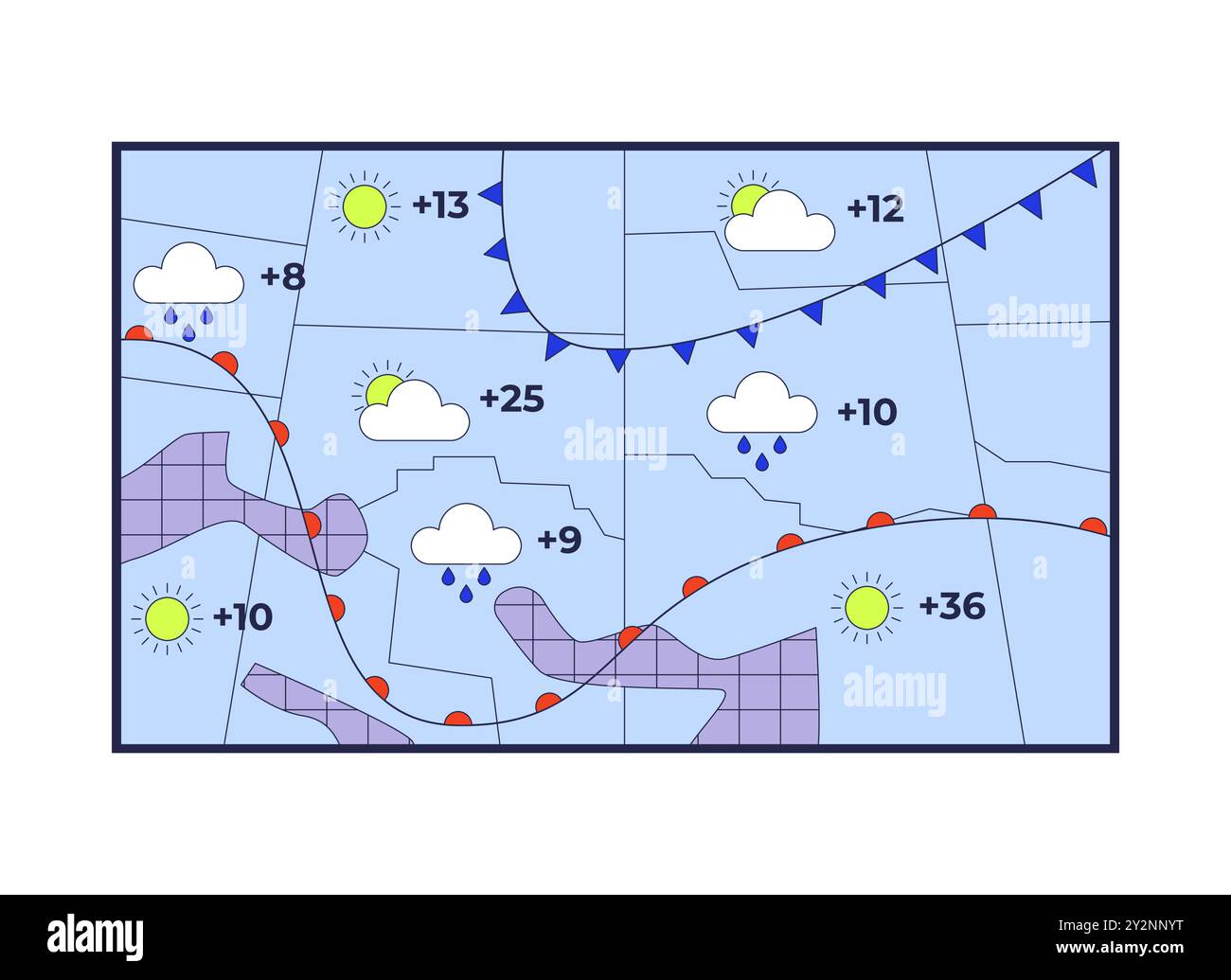Cartoon weather map hi-res stock photography and images - Alamy