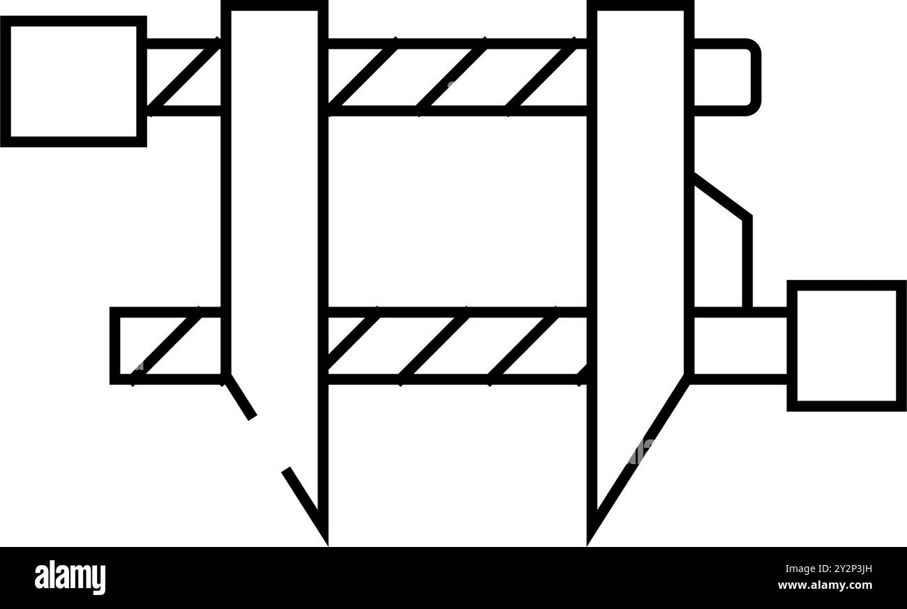 parallel clamp line icon vector illustration Stock Vector Image & Art ...