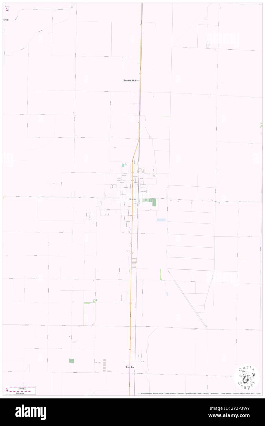 Bernie, Stoddard County, US, United States, Missouri, N 36 40' 8'', S 89 58' 7'', map, Cartascapes Map published in 2024. Explore Cartascapes, a map revealing Earth's diverse landscapes, cultures, and ecosystems. Journey through time and space, discovering the interconnectedness of our planet's past, present, and future. Stock Photo