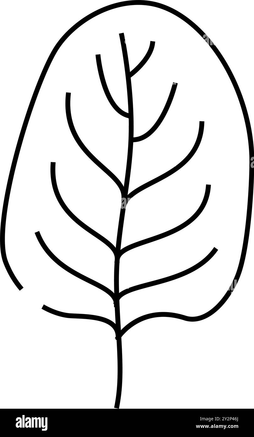 spinach leaf line icon vector illustration Stock Vector Image & Art - Alamy