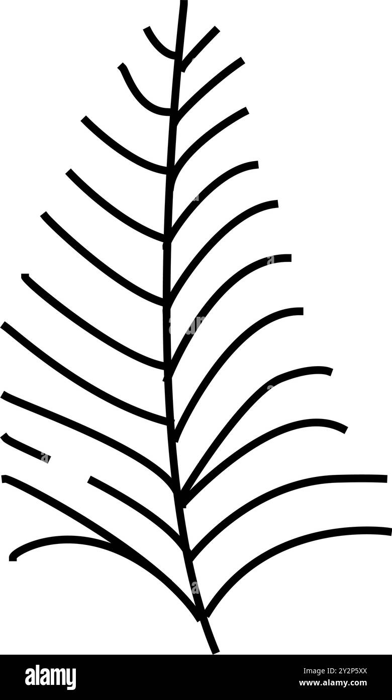 coconut tropical leaf line icon vector illustration Stock Vector