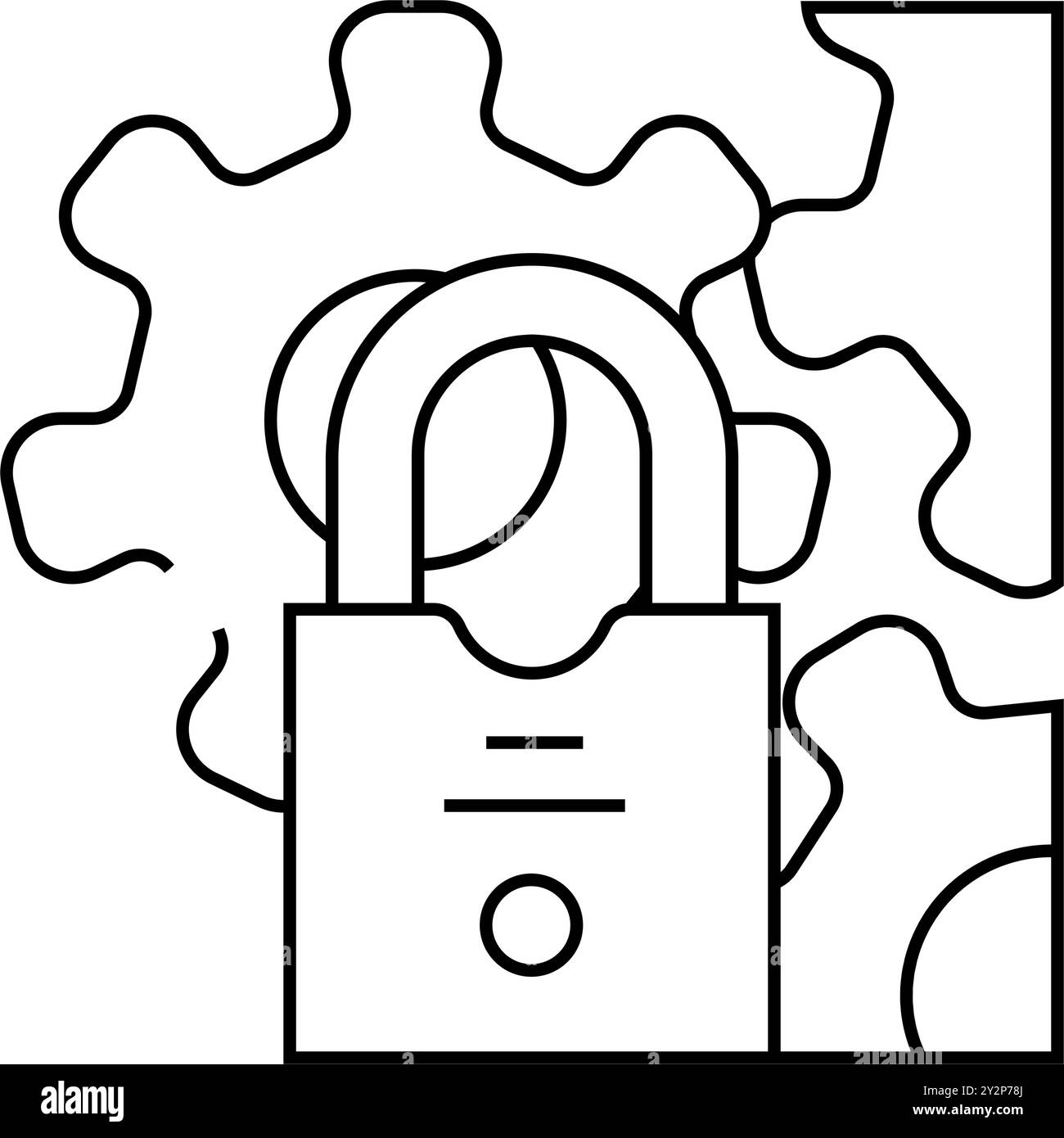 system padlock line icon vector illustration Stock Vector Image & Art ...
