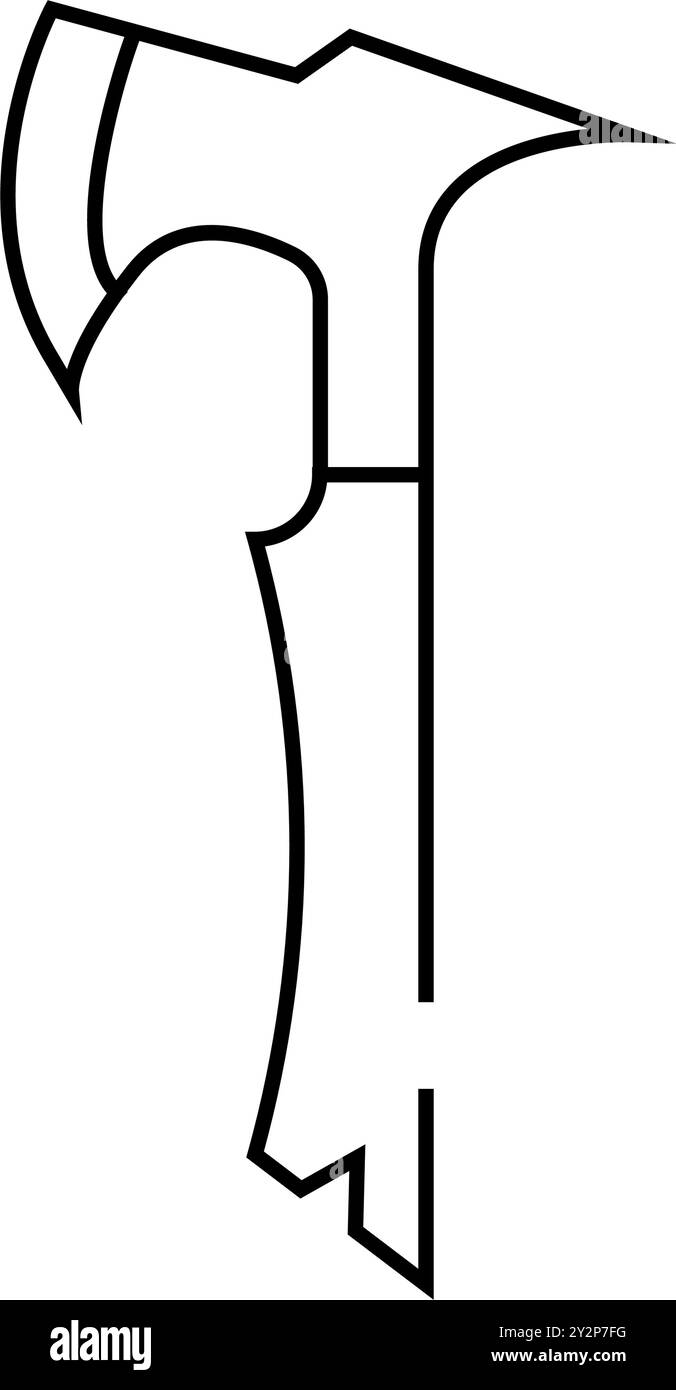 tactical axe hatchet line icon vector illustration Stock Vector Image ...