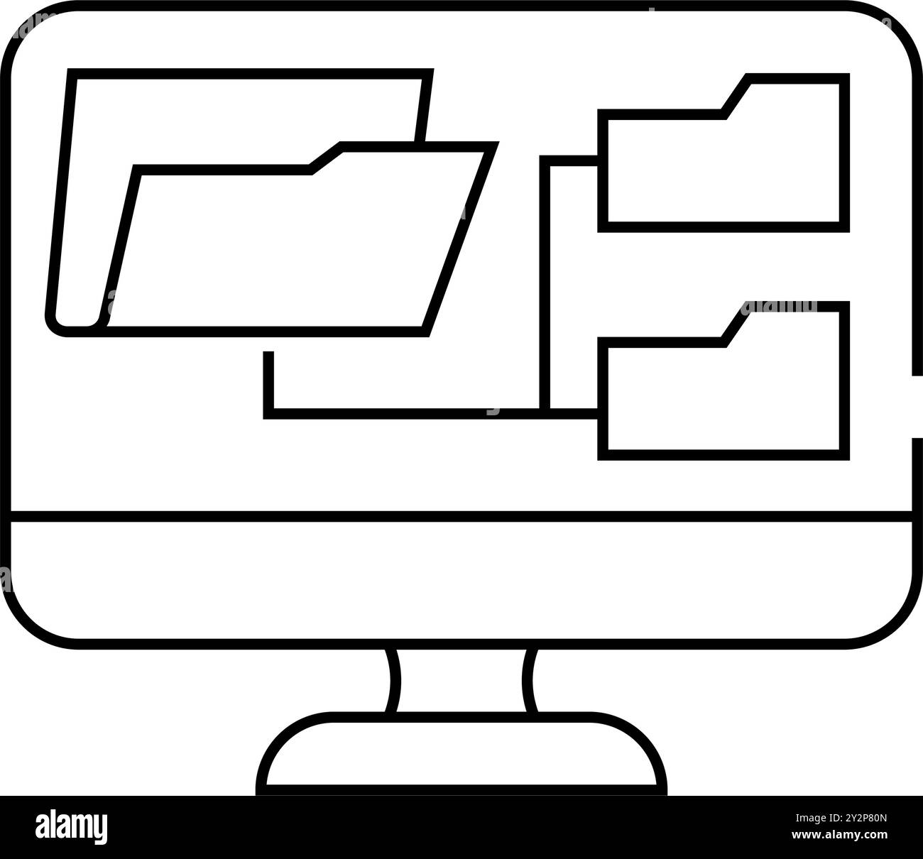 computer folder line icon vector illustration Stock Vector Image & Art ...