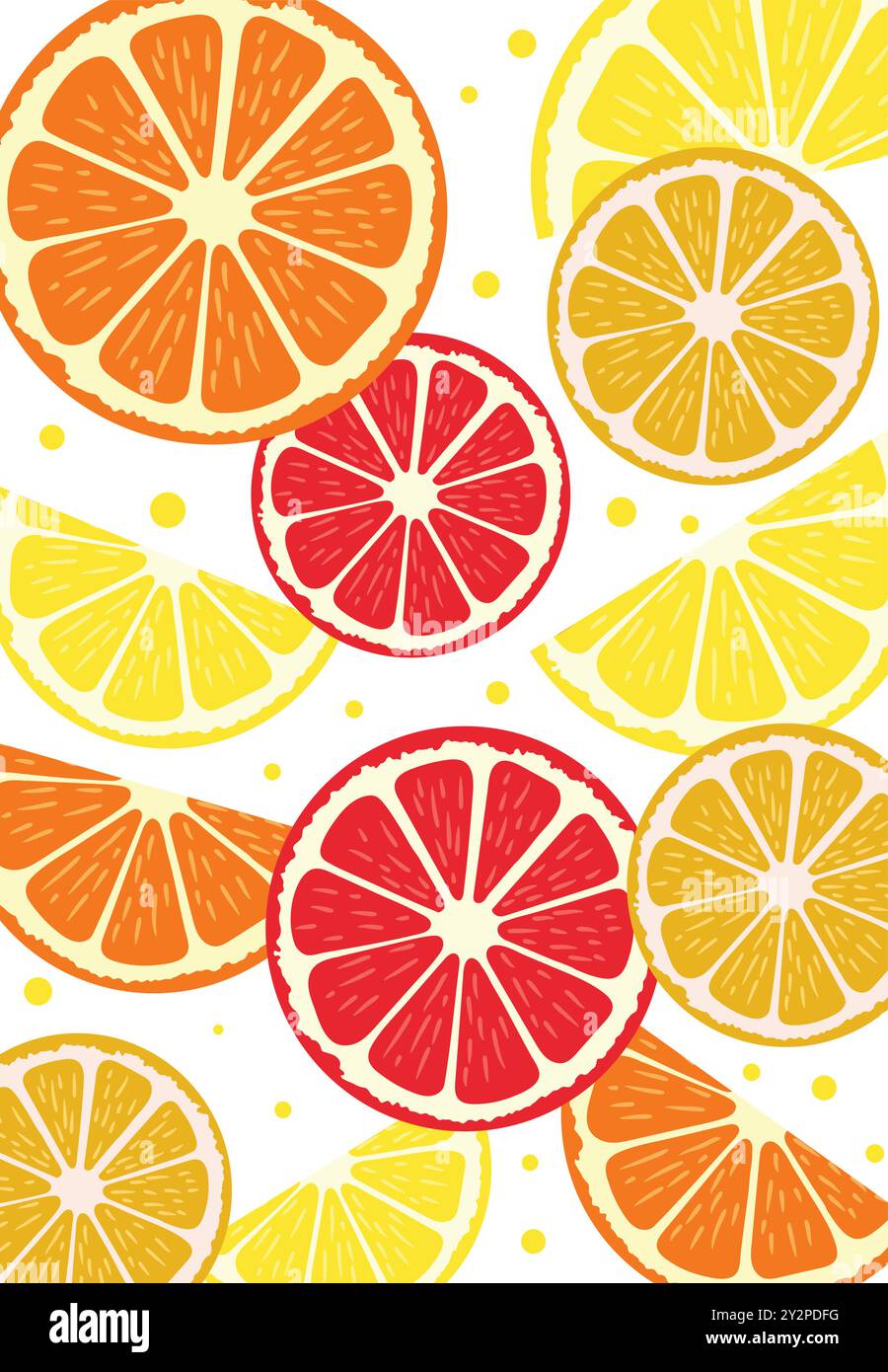 slice of Citrus Fruits Lemon, Lime and Orange background vector ...