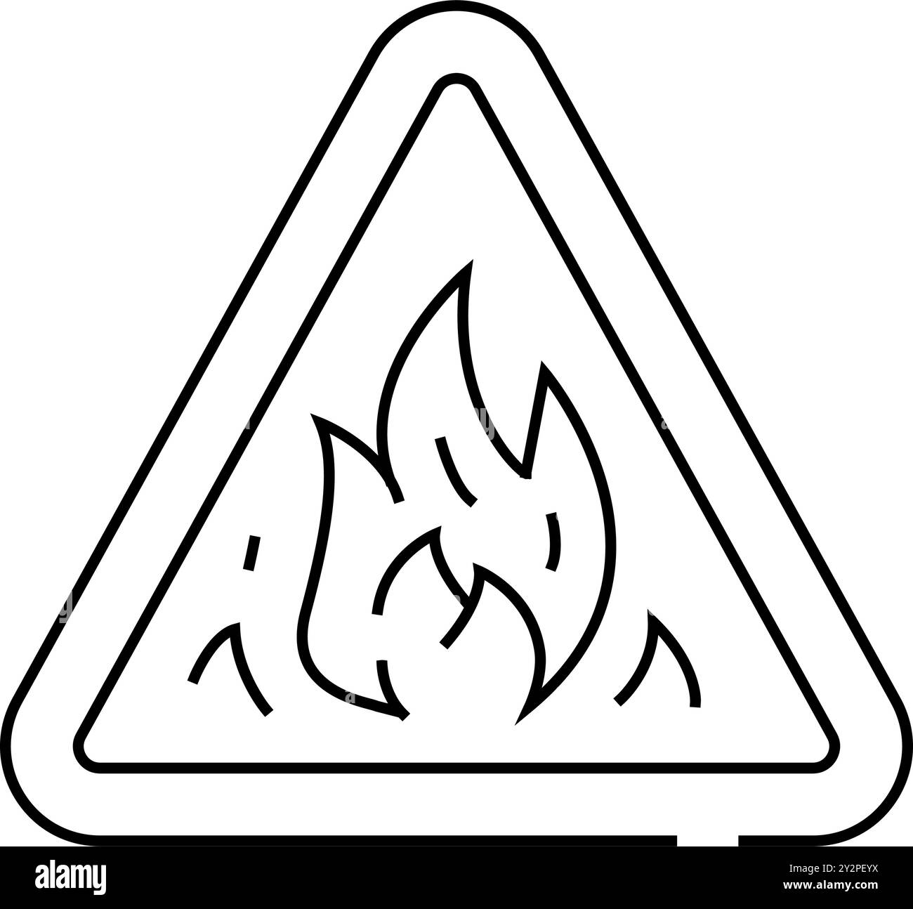 danger fire line icon vector illustration Stock Vector Image & Art - Alamy
