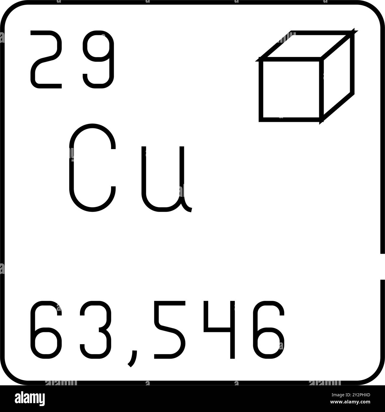 copper chemical element line icon vector illustration Stock Vector ...