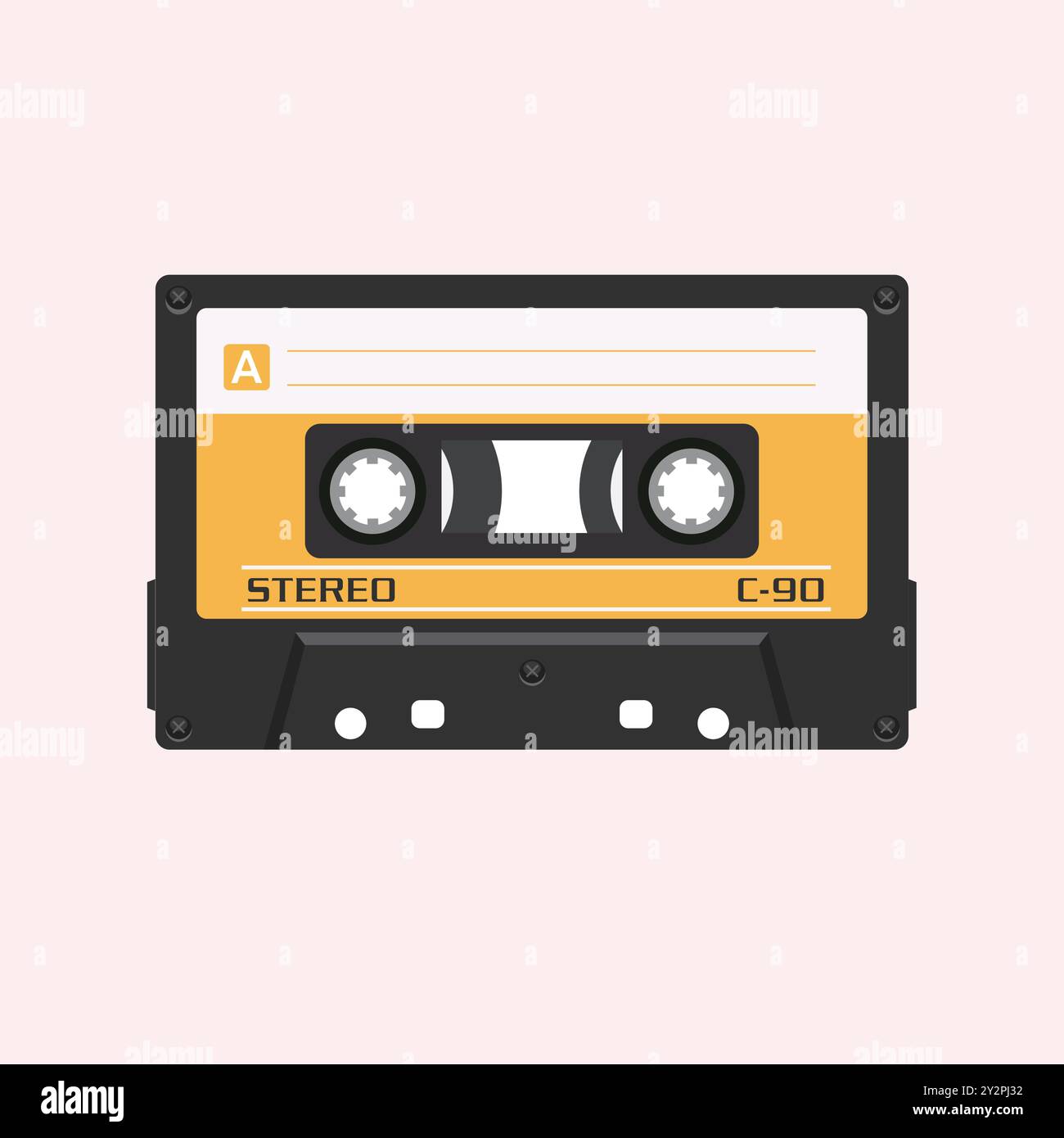 colorful Retro audio tape cassette. Flat design vector illustration ...