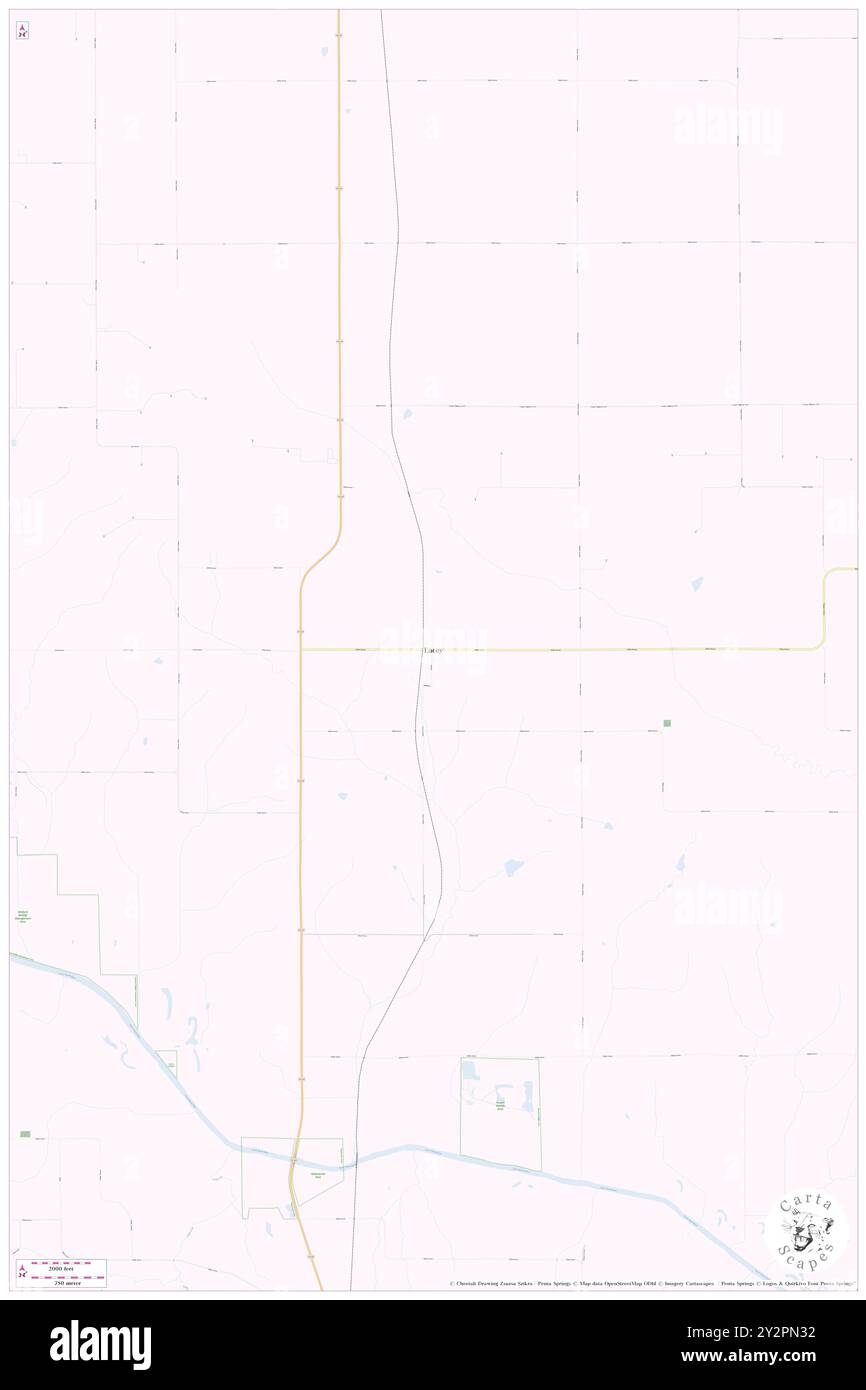 Lacey, Mahaska County, US, United States, Iowa, N 41 24' 3'', S 92 38' 24'', map, Cartascapes Map published in 2024. Explore Cartascapes, a map revealing Earth's diverse landscapes, cultures, and ecosystems. Journey through time and space, discovering the interconnectedness of our planet's past, present, and future. Stock Photo