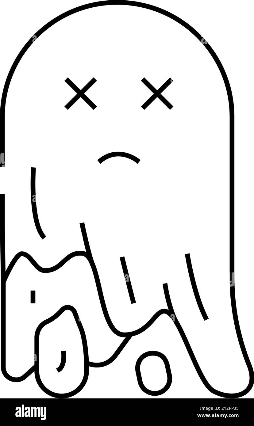 dead ghost line icon vector illustration Stock Vector Image & Art - Alamy