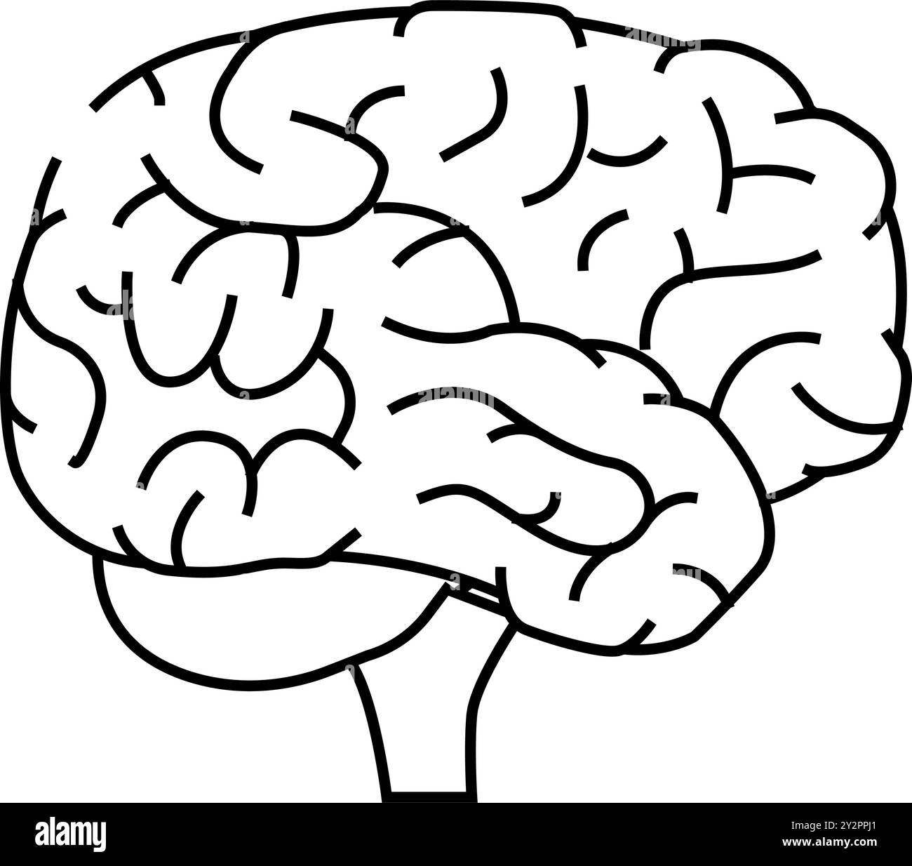 brain human line icon vector illustration Stock Vector Image & Art - Alamy