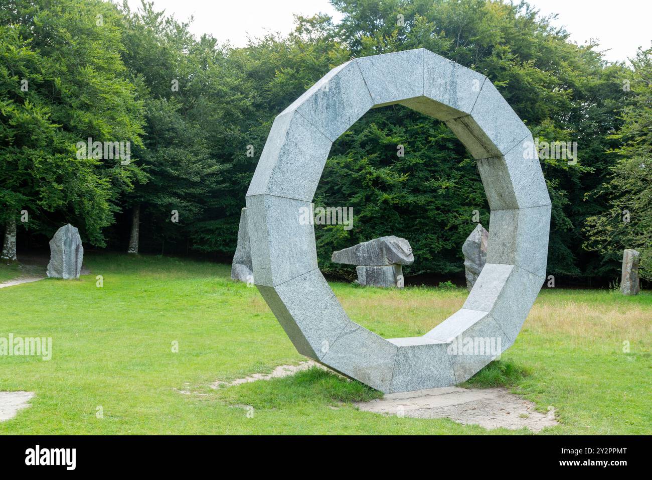 Heaven's Gate granite sculptures by Paul Norris at Longleat House, Wiltshire, Britain Stock Photo