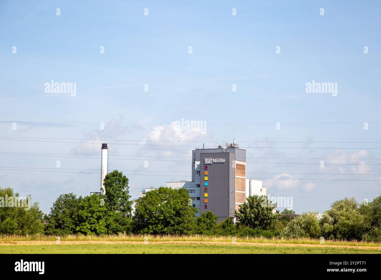 The Nestle  Nescafe coffee producing factory plant in the Staffordshire village of Tutbury in Hatton Stock Photo
