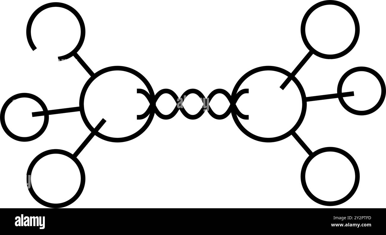 model molecular structure line icon vector illustration Stock Vector ...