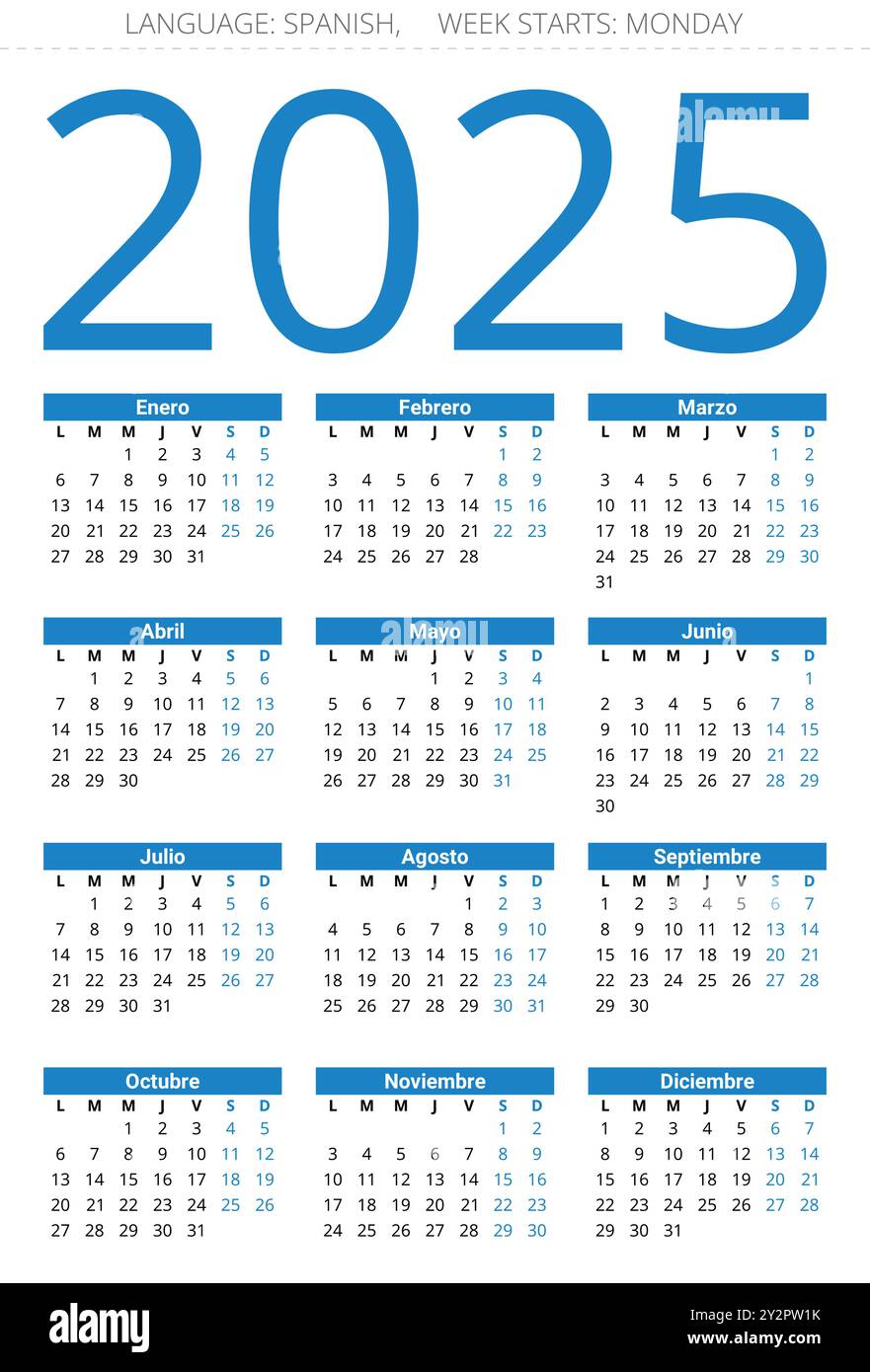 spanish-2025-year-calendar-printable-vector-illustration-for-spain-stock-vector-image-art-alamy